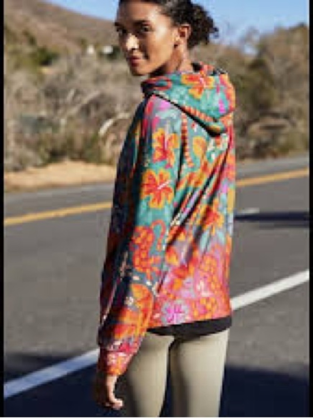 Farm Rio for Anthropologie Magda floral and animal print hoodie sweatshirt Sz M